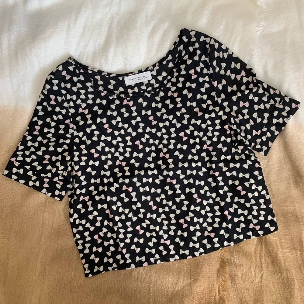 Bow patterned top / shirt